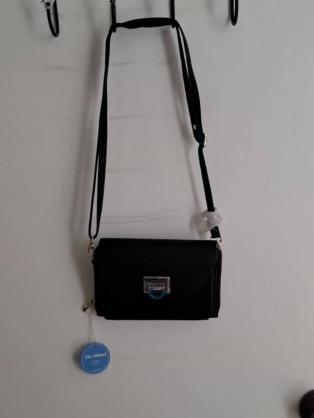 Black Crossbody with Gold Accent